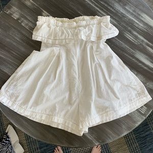 White Free People Strapless Romper